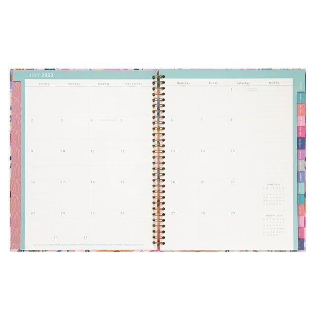 2023-2024 Mintgreen Weekly/Monthly Spiral Planner, 8.5" x10.5", Wildflower EasyOptionXY LLC