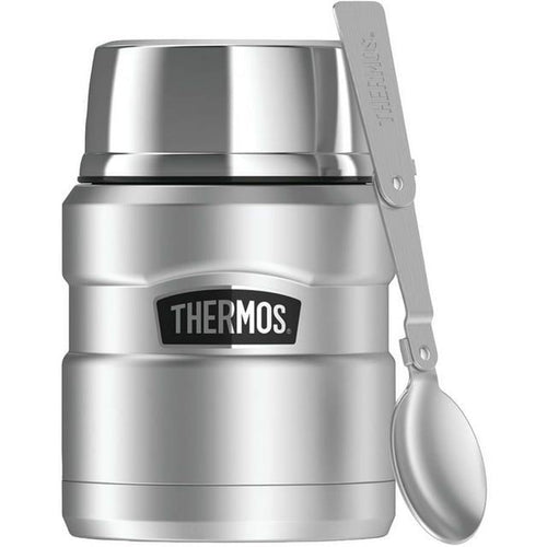 Thermos Stainless King 16 Ounce Food Jar with Folding Spoon, Matte Stainless EasyOptionXY LLC