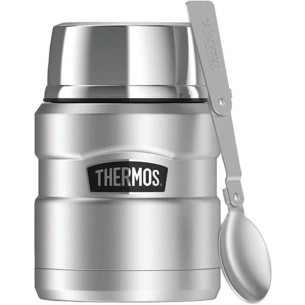 Thermos Stainless King 16 Ounce Food Jar with Folding Spoon, Matte Stainless EasyOptionXY LLC