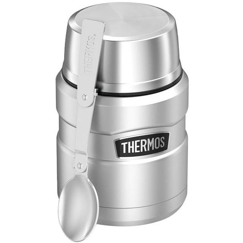 Thermos Stainless King 16 Ounce Food Jar with Folding Spoon, Matte Stainless EasyOptionXY LLC