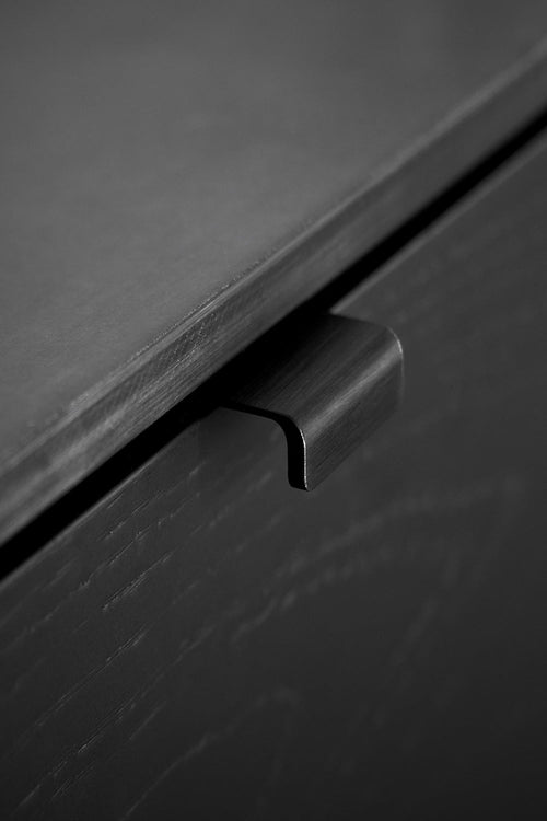 Edge Brushed Matt Black "Artisan" Drawer Pulls Euro • Knobs