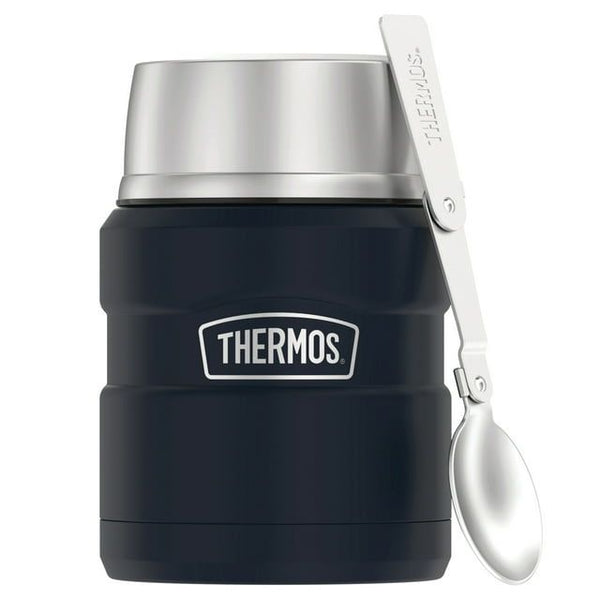 Thermos Stainless King Vacuum Insulated Stainless Food Jar with Folding Spoon, Midnight Blue, 16oz EasyOptionXY LLC