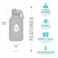 TAL Stainless Steel Ranger Water Bottle 64 fl oz, Black EasyOptionXY LLC
