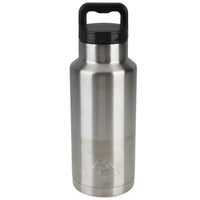 Ozark Trail 36 oz Silver and Black Double Wall Vacuum Sealed Stainless Steel Water Bottle with Wide Mouth Lid EasyOptionXY LLC