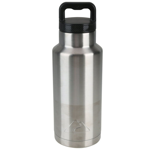 Ozark Trail 36 oz Silver and Black Double Wall Vacuum Sealed Stainless Steel Water Bottle with Wide Mouth Lid EasyOptionXY LLC