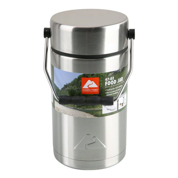 Ozark Trail 47oz Vacuum-sealed Stainless Steel Food Jar With 2 Pla EasyOptionXY LLC