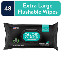 DUDE Wipes Flushable Wipes, Mint Chill XL Wet Wipes to Use with Toilet Paper, 48 Count EasyOptionXY LLC