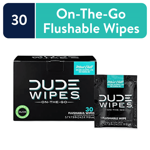 DUDE Wipes Flushable Wipes, XL On-The-Go Wet Wipes, Mint Chill, 30 Count EasyOptionXY LLC