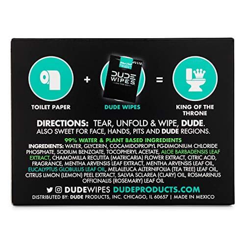 DUDE Wipes Flushable Wipes, XL On-The-Go Wet Wipes, Mint Chill, 30 Count EasyOptionXY LLC