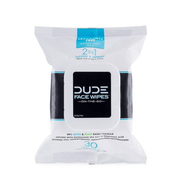 DUDE Wipes Cleansing Wipes, 2-in-1 Face and Body Wipes, Unscented, 30 Count EasyOptionXY LLC