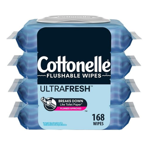 Cottonelle Ultra Fresh Flushable Wipes, 4 Flip-Top Packs, 42 Wipes per Pack (168 Total) EasyOptionXY LLC