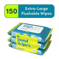 Goodwipes Flushable Butt Wipes Made with Soothing Botanicals & Aloe, 3 Packs (150 Total Wipes) EasyOptionXY LLC