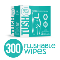 Nice 'N Clean Flushable Wet Wipes, 5 Packs of 60 Wipes, 300 Total Wipes EasyOptionXY LLC