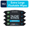 DUDE Wipes Unscented XL Flushable Wipes, 4 Flip-Top Packs, 48 Wipes per Pack, 192 Total Wipes EasyOptionXY LLC