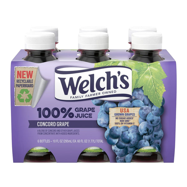 Welch's 100% Grape Juice, Concord Grape, 10 fl oz On-the-Go Bottle EasyOptionXY LLC