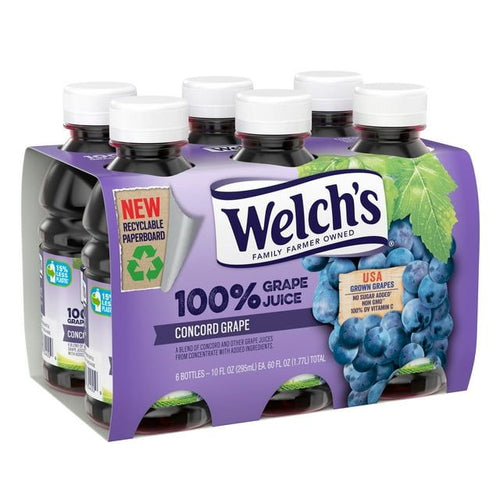 Welch's 100% Grape Juice, Concord Grape, 10 fl oz On-the-Go Bottle EasyOptionXY LLC