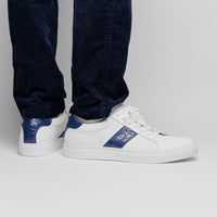 Zelli Italia 61-101-NVY OLYMPIAS Italian Calfskin and Crocodile Stripe, Navy