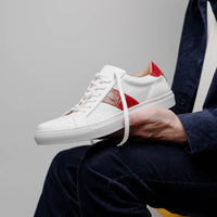 Zelli Italia 61-101-RED OLYMPIAS Italian Calfskin and Crocodile Stripe, Red