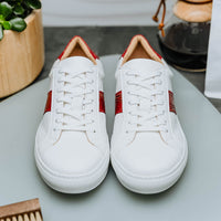 Zelli Italia 61-101-RED OLYMPIAS Italian Calfskin and Crocodile Stripe, Red