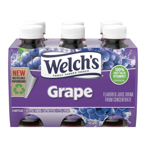 Welch's Grape Juice Drink, 10 fl oz On-the-Go Bottle (Pack of 6) EasyOptionXY LLC