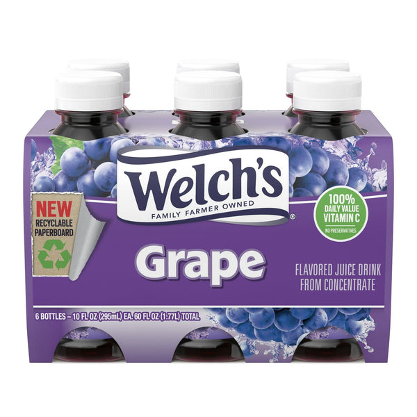 Welch's Grape Juice Drink, 10 fl oz On-the-Go Bottle (Pack of 6) EasyOptionXY LLC