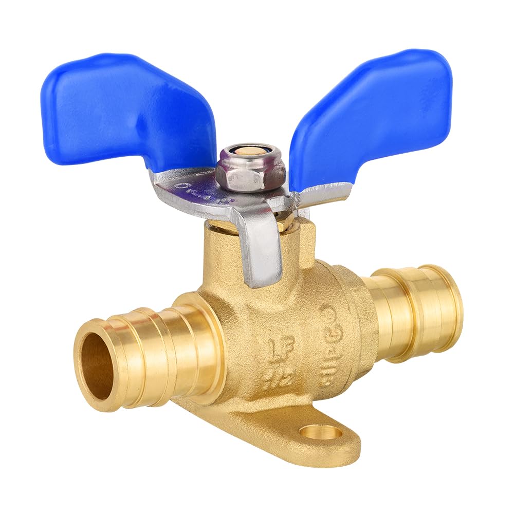 10 Pcs 3/4" PEX-A Expansion Butterfly Valve W/Drop Ear, Blue (Lead Free)