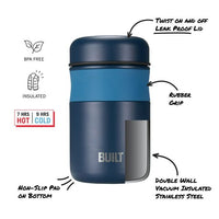 Built 16-Ounce Stainless Steel Double Wall Vacuum Insulated Food Jar in Blue EasyOptionXY LLC
