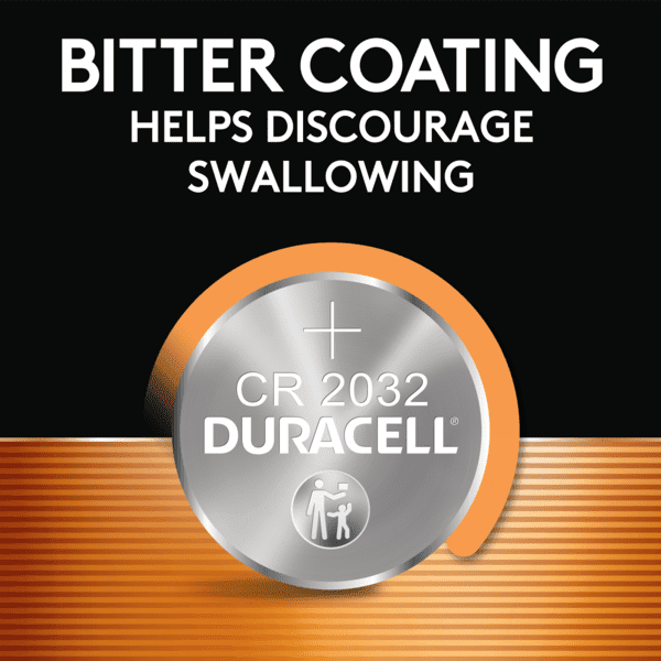 Duracell CR2032 3V Lithium Coin Battery with Child Safety Features, Compatible with Apple AirTag, Key Fob, Car Remote, Glucose Monitor, and other Devices, CR Lithium 3 Volt Cell (2 Count Pack) EasyOptionXY LLC