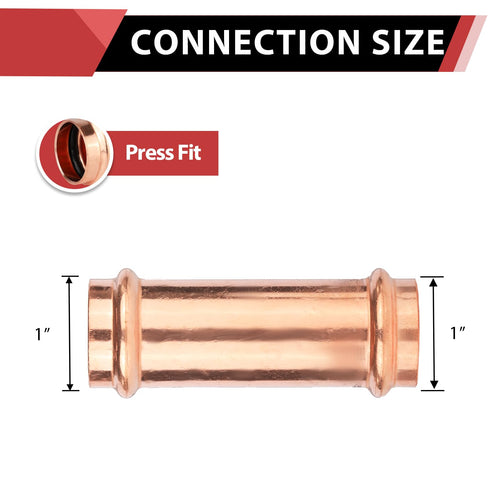 1" Press Copper Extended Coupling (Lead Free)
