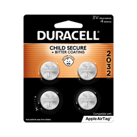 Duracell CR2032 3V Lithium Coin Battery with Child Safety Features, Compatible with Apple AirTag, Key Fob, Car Remote, Glucose Monitor, and other Devices, CR Lithium 3 Volt Cell (4 Count Pack) EasyOptionXY LLC