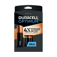 Duracell Optimum AA Battery with 4X POWER BOOST?, 6 Pack Resealable Package EasyOptionXY LLC