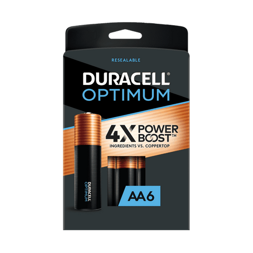 Duracell Optimum AA Battery with 4X POWER BOOST?, 6 Pack Resealable Package EasyOptionXY LLC