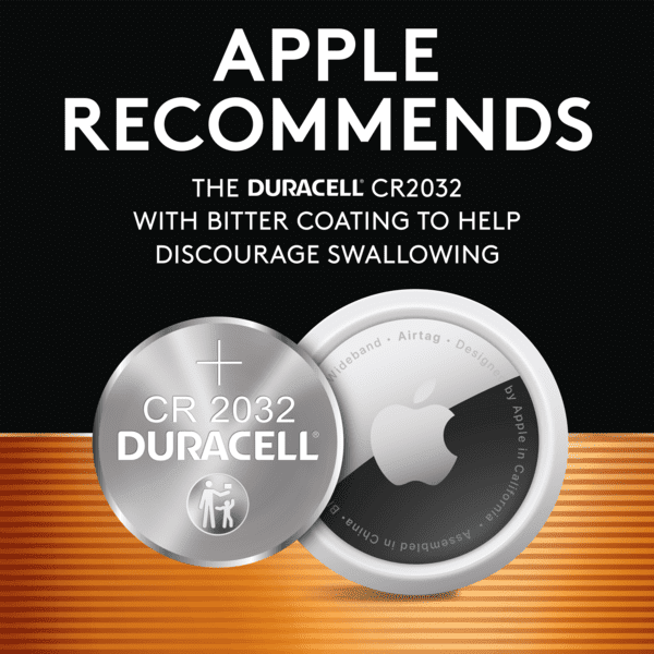 Duracell CR2032 3V Lithium Coin Battery with Child Safety Features, Compatible with Apple AirTag, Key Fob, Car Remote, Glucose Monitor, and other Devices, CR Lithium 3 Volt Cell (6 Count Pack) EasyOptionXY LLC