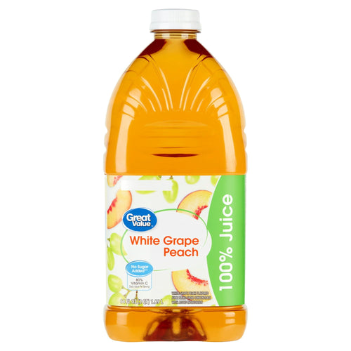 Great Value White Grape/Peach 100% Juice, 64 fl oz EasyOptionXY LLC