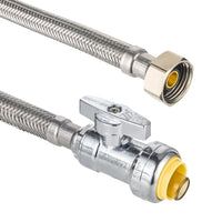 18" 1/2" Push x 1/2" FIP Faucet Hose Connector,1/4-Turn, Straight