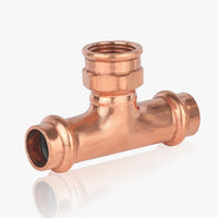1/2" x 1/2" x 1/2" Copper Press x Press x Female Thread Tee (Lead Free)