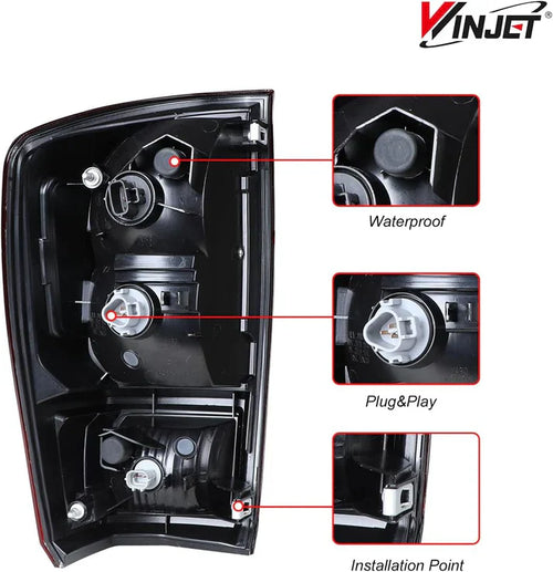 Winjet 2016-2023 Toyota Tacoma OEM Replacement Tail Lights - Chrome/Red OffRoadUSA.com