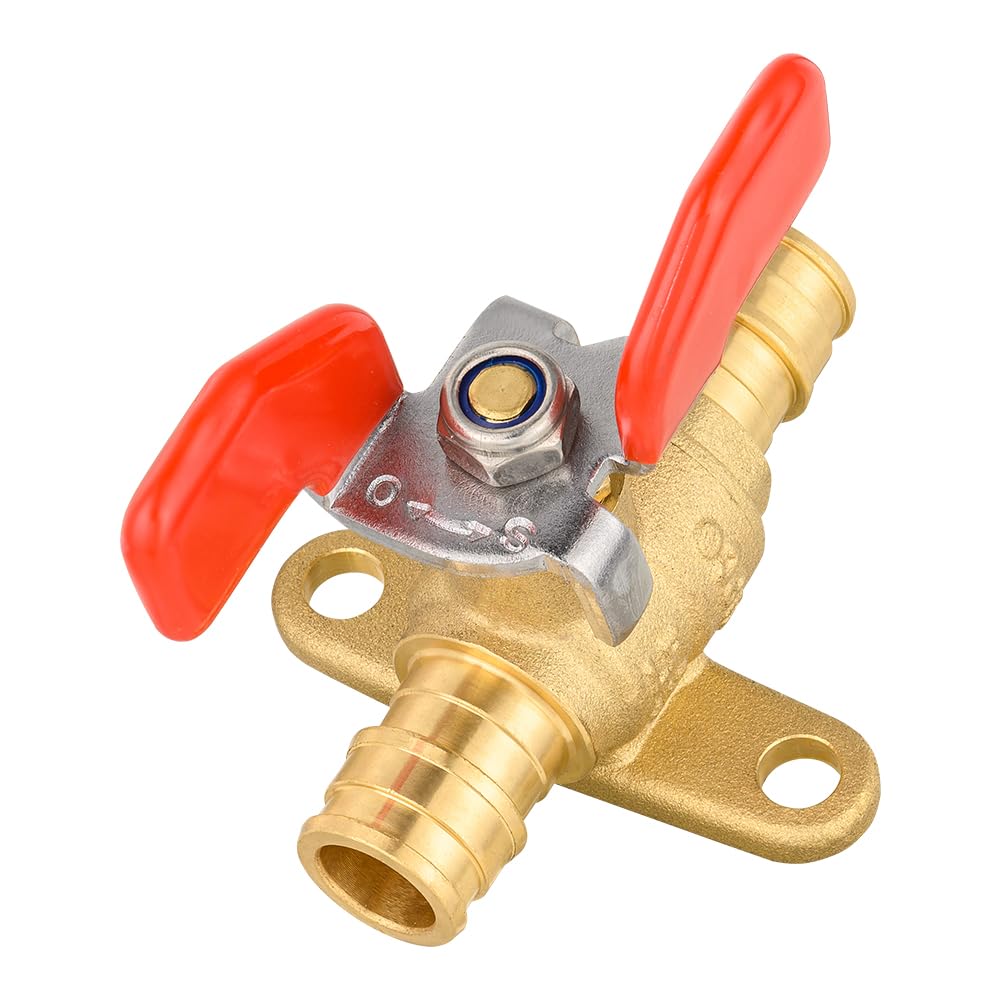 10 Pcs 1/2" PEX-A Expansion Butterfly Valve W/Drop Ear, Red (Lead Free)