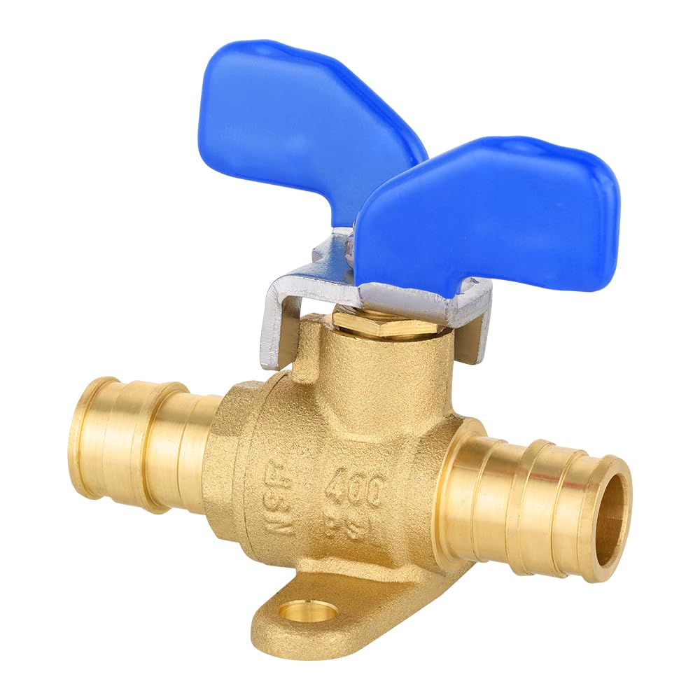 10 Pcs 3/4" PEX-A Expansion Butterfly Valve W/Drop Ear, Blue (Lead Free)