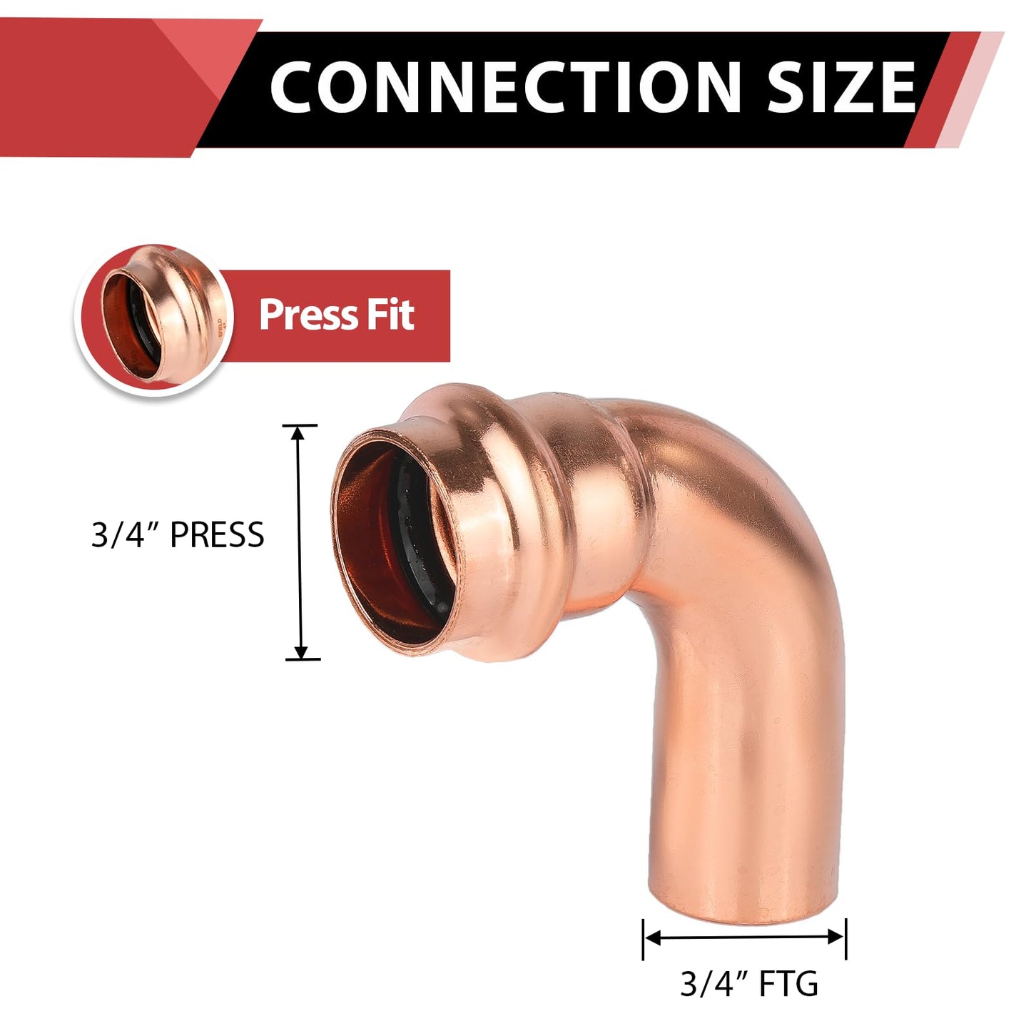 30 Pcs 3/4" Press Copper Street Elbow (Lead Free)