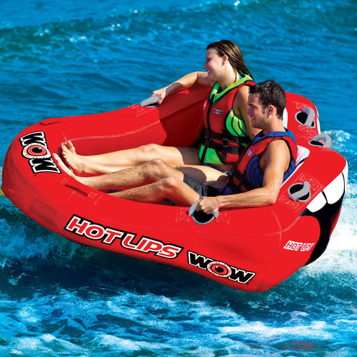 WOW Sports Hot Lips 2 Person Towable Water Tube For Pool and Lake Jupiter Gear