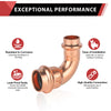 3/4" x 1/2" Press Copper 90° Elbow (Lead Free)