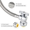 18" 1/2" Push x 1/2" FIP Faucet Hose Connector,1/4-Turn, Angle Plumbingsell