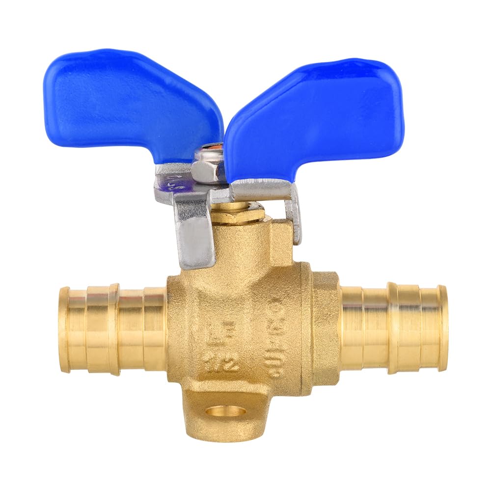 10 Pcs 3/4" PEX-A Expansion Butterfly Valve W/Drop Ear, Blue (Lead Free)