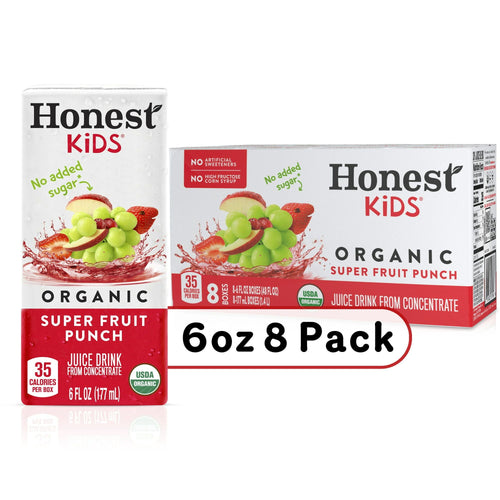 Honest Kids Organic Super Fruit Punch Juice, 6 fl oz, 8 Juice Boxes EasyOptionXY LLC