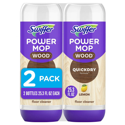 Swiffer PowerMop Wood Quick Dry Liquid Floor Cleaner Solution, Lemon, 25.4 oz, 2 Pack EasyOptionXY LLC