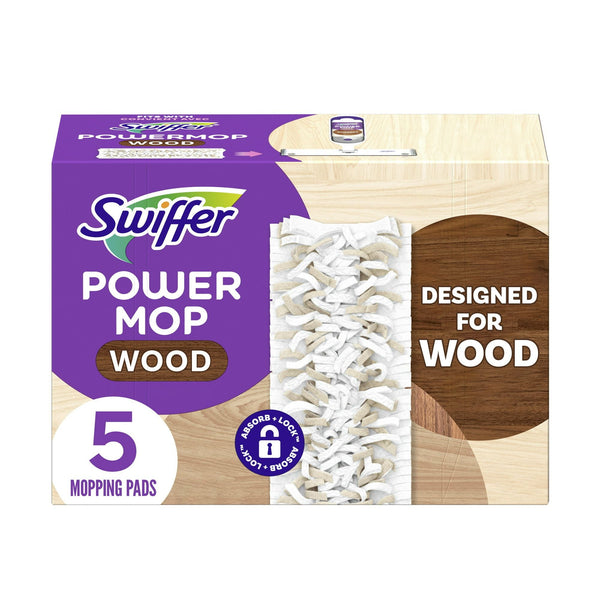 Swiffer Power Mop Wood Mopping Head Scrubbing Strips Refills, 5 Count EasyOptionXY LLC