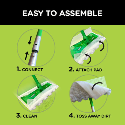 Swiffer Sweeper 2-in-1, Dry and Wet Multi Surface Floor Cleaner and Broom, Sweep and Mop Starter Kit EasyOptionXY LLC