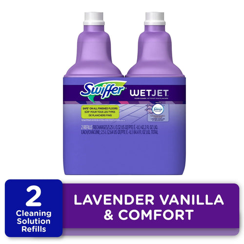 Swiffer WetJet Liquid Floor Cleaner, Lavender Vanilla & Comfort, 1.25 Liter (2 Pack) EasyOptionXY LLC