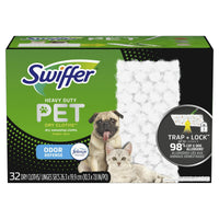 Swiffer Sweeper Pet Heavy Duty Dry Cloth Refills, Febreze Freshness, 32 Count White Pads EasyOptionXY LLC